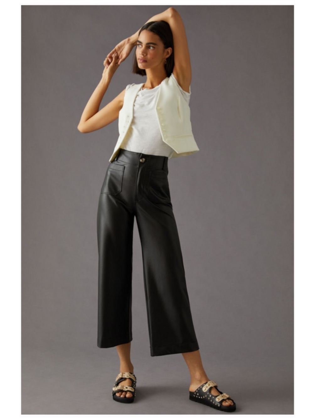Colette Cropped Vegan Leather Pants